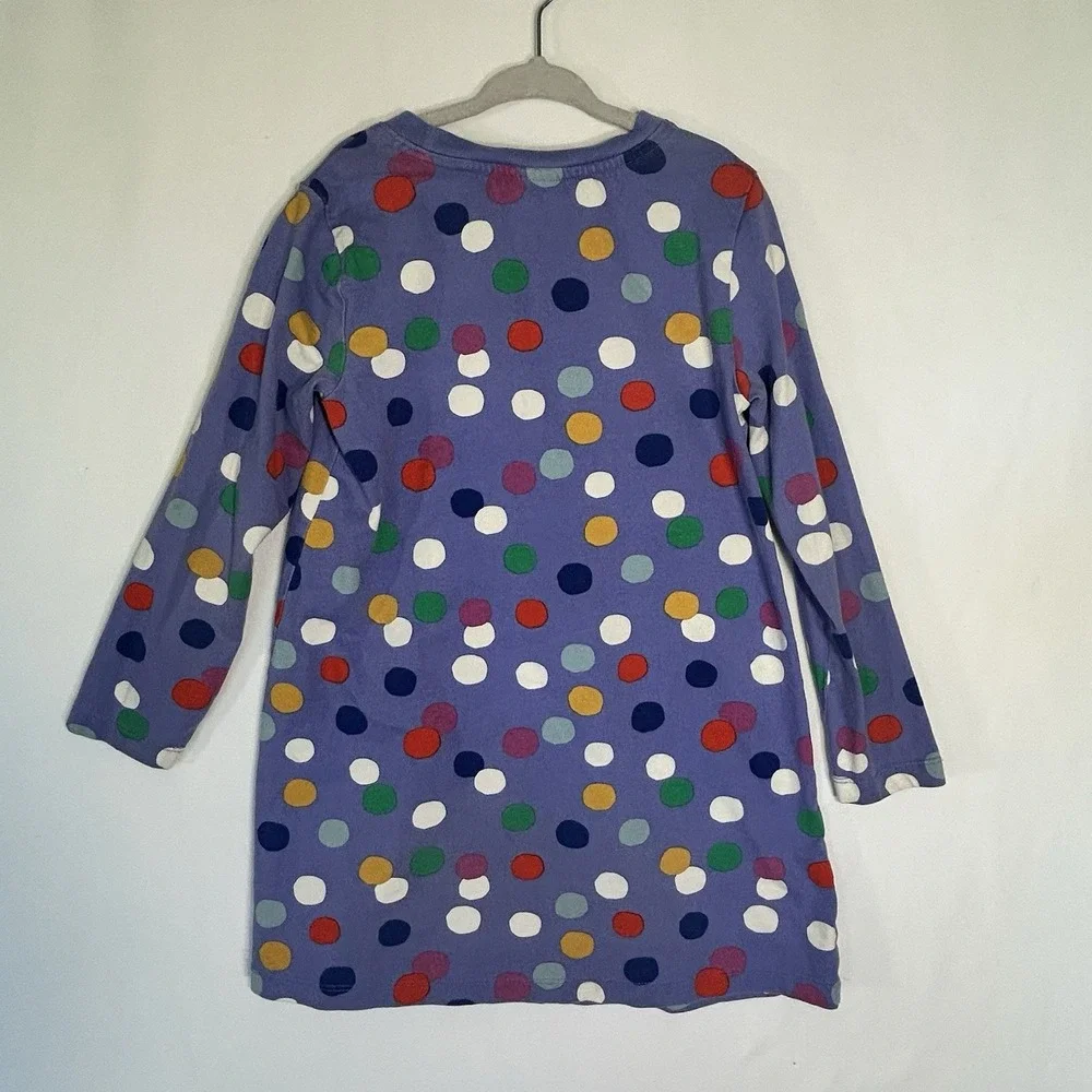 Hannah Anderson Girls Dress Multi Poka Dit Ling Sleeves Purple Size 5 READ****